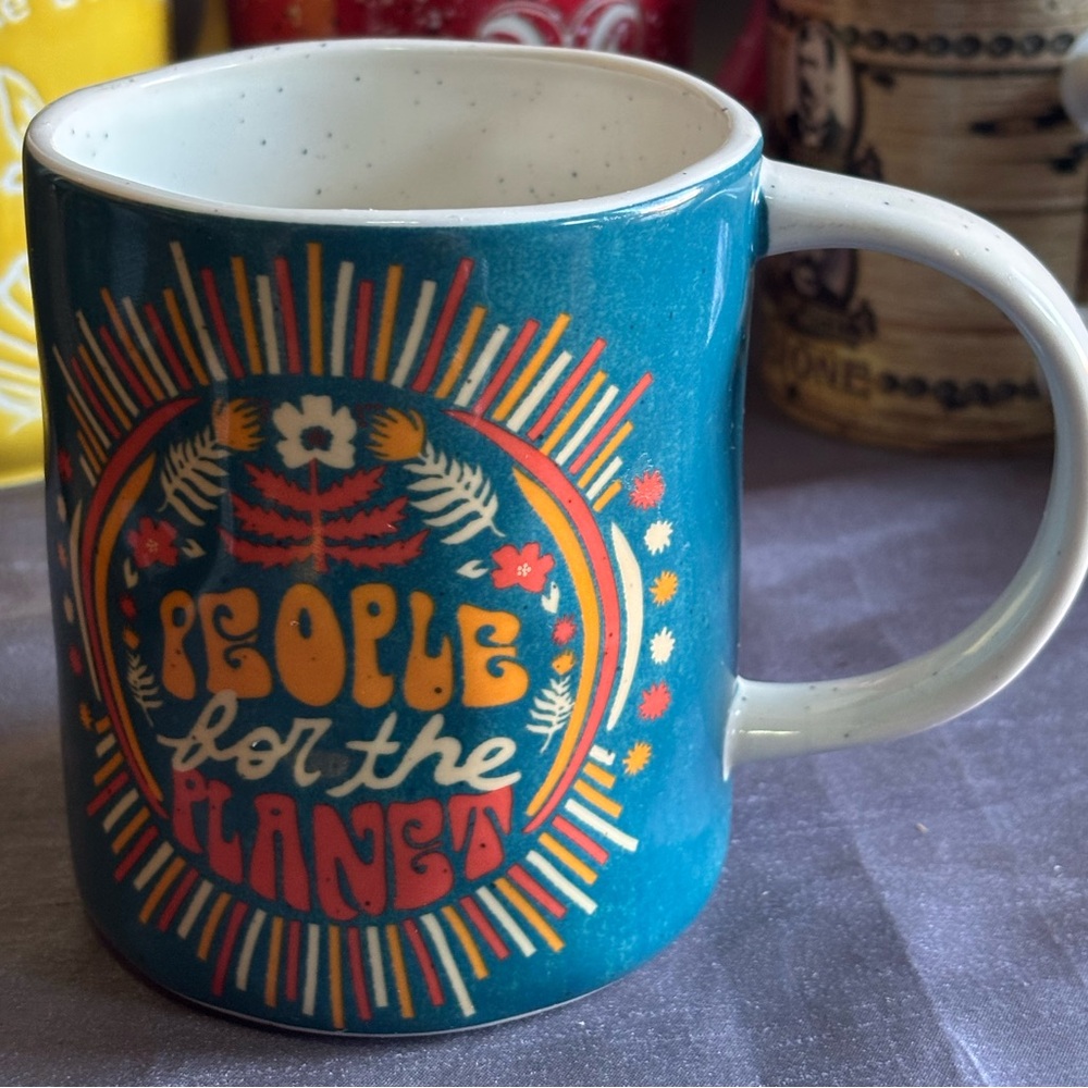 Dazey LA Retro Hippie Boho Hipster Farm Art Deco Modern Peasant Plant Cup Mug